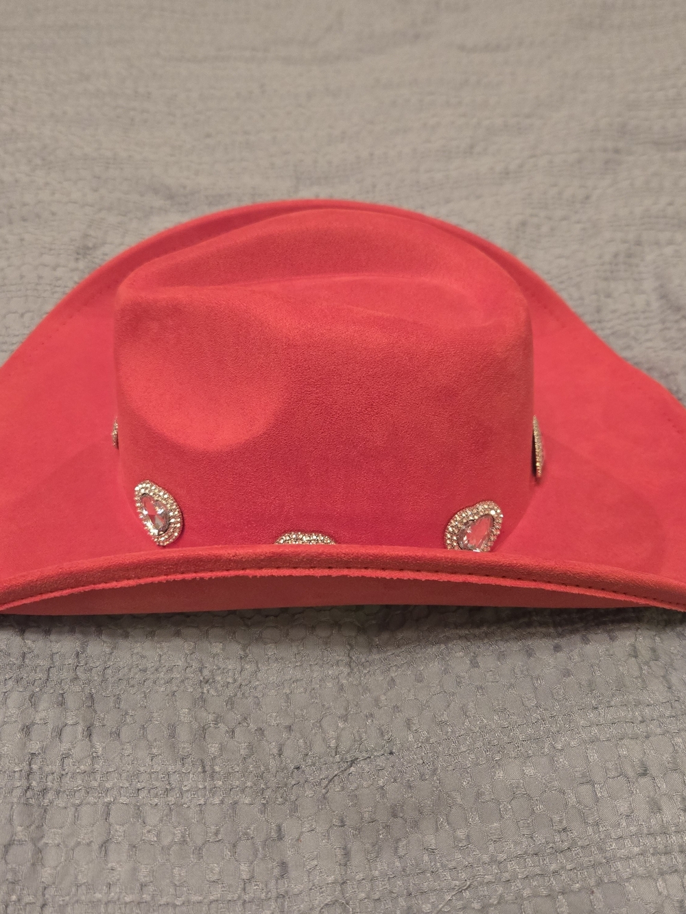 Red Womens Rhinestone Cowboy Hat - Picture 2 of 7